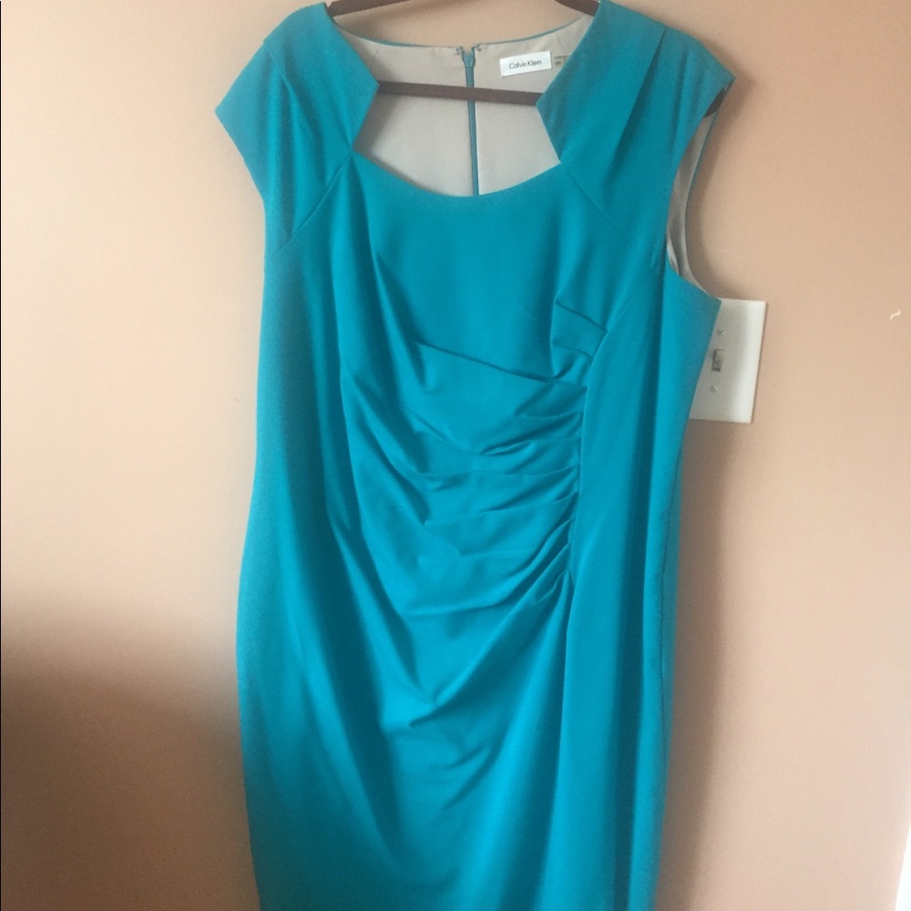 Calvin Klein Teal Sheath Dress
